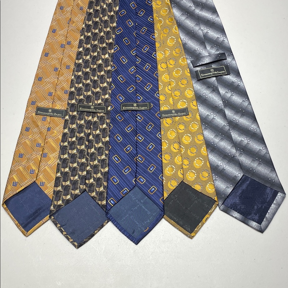 Ermenegildo Zegna Men's Tie Set - Gold, Blue, Gray